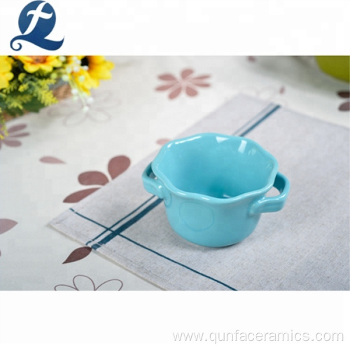 Baking tray round shape small ceramic bakeware